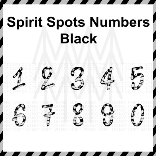 Spirit Spots - Black Numbers Customizable (Dtf Transfer) Transfer