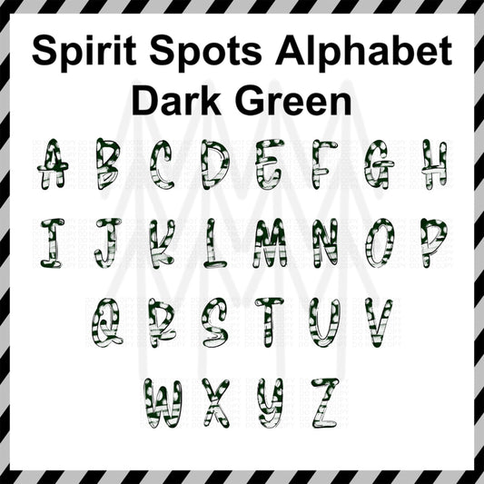 Spirit Spots - Dark Green Alphabet Custom Word (Dtf Transfer) Transfer