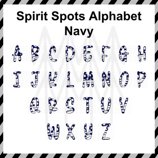 Spirit Spots - Navy Alphabet Custom Word (Dtf Transfer) Transfer