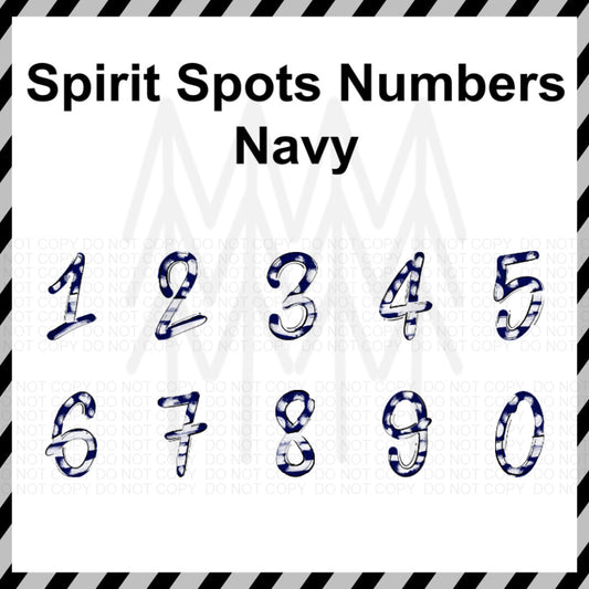 Spirit Spots - Navy Numbers Custom Word (Dtf Transfer) Transfer