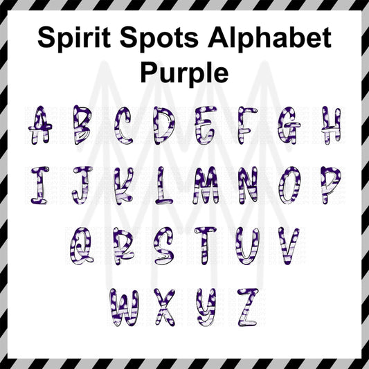 Spirit Spots - Purple Alphabet Custom Word (Dtf Transfer) Transfer