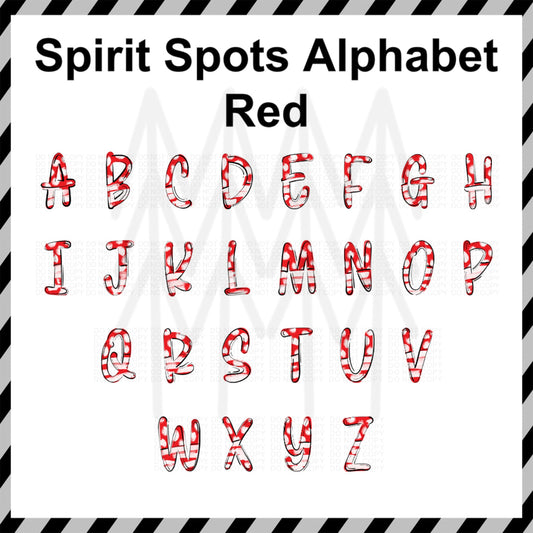 Spirit Spots - Red Alphabet Custom Word (Dtf Transfer) Transfer