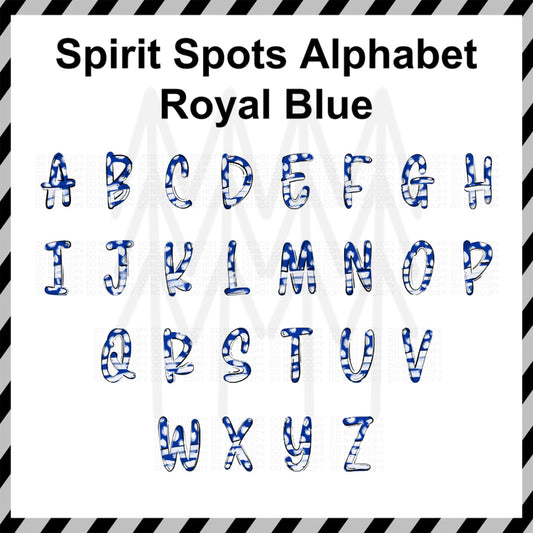 Spirit Spots - Royal Blue Alphabet Custom Word (Dtf Transfer) Transfer