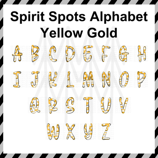 Spirit Spots - Yellow Gold Alphabet Custom Word (Dtf Transfer) Transfer