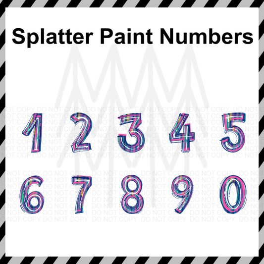 Splatter Paint Numbers - Customizable (Dtf Transfer) Transfer