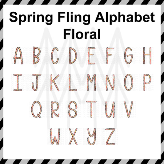 Spring Fling Alphabet Floral - Custom Word (Dtf Transfer) Transfer