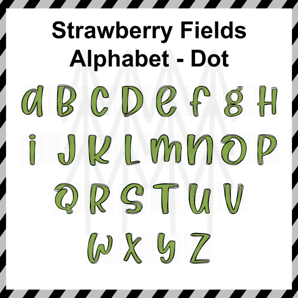 Strawberry Fields Alphabet - Mixed Custom Word (Dtf Transfer) Transfer