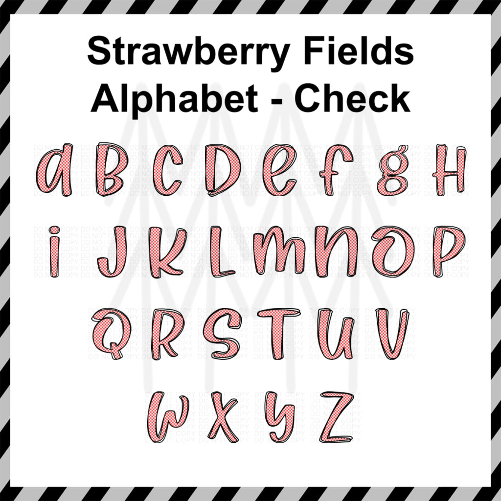 Strawberry Fields Alphabet - Mixed Custom Word (Dtf Transfer) Transfer