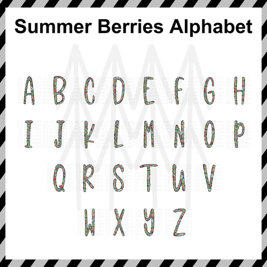 Summer Berries Alphabet - Custom Word (Dtf Transfer) Transfer