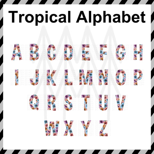 Tropical Alphabet - Custom Word (Dtf Transfer) Transfer