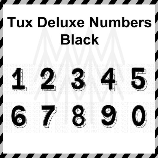 Tux Deluxe - Black Numbers Customizable (Dtf Transfer) Transfer