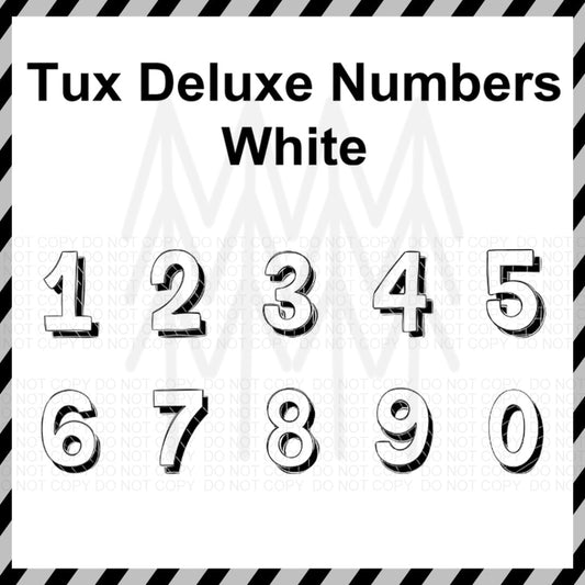 Tux Deluxe - White Numbers Customizable (Dtf Transfer) Transfer