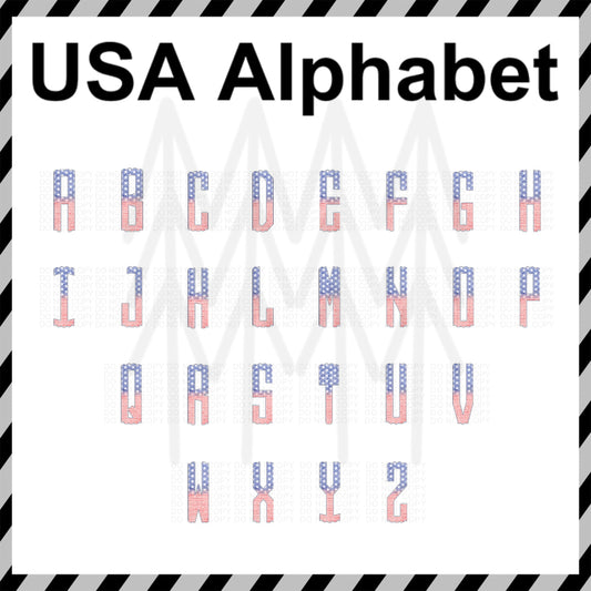 Usa Alphabet - Custom Word (Dtf Transfer) Transfer