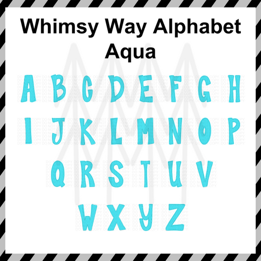 Whimsy Way Alphabet - Aqua Custom Word (Dtf Transfer) Transfer