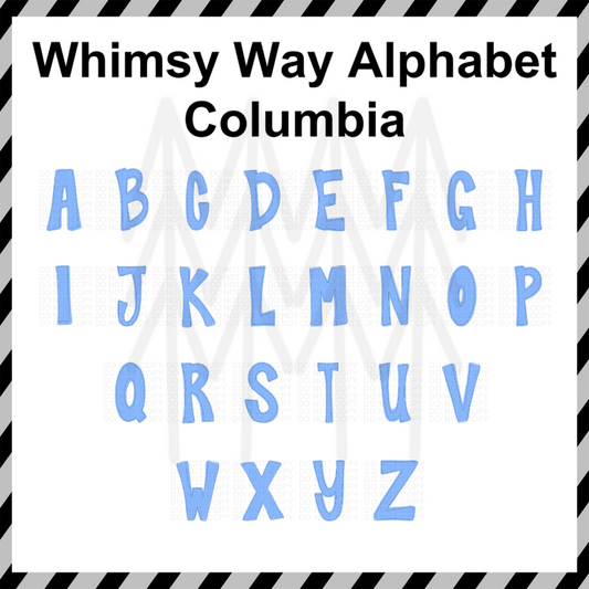 Whimsy Way Alphabet - Columbia Custom Word (Dtf Transfer) Transfer