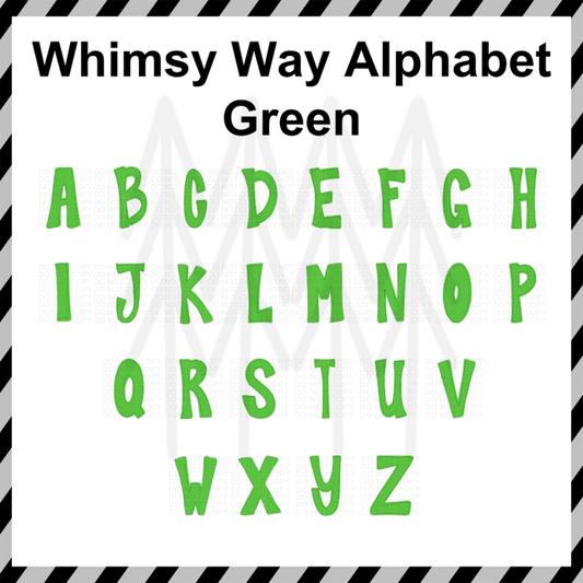 Whimsy Way Alphabet - Green Custom Word (Dtf Transfer) Transfer