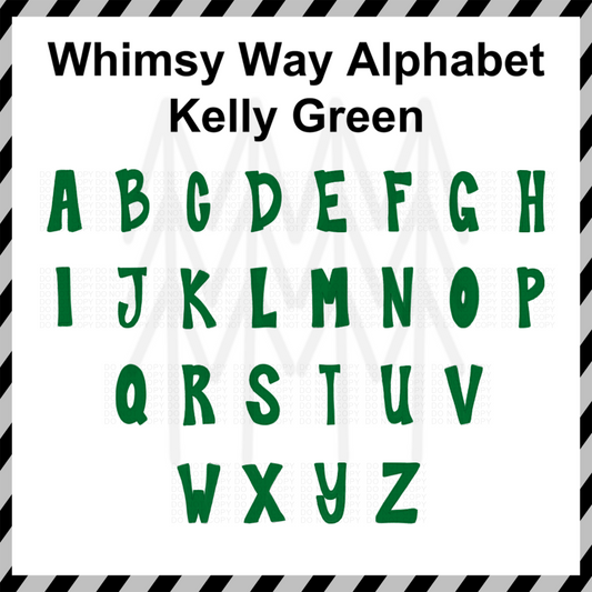 Whimsy Way Alphabet - Kelly Green Custom Word (Dtf Transfer) Transfer