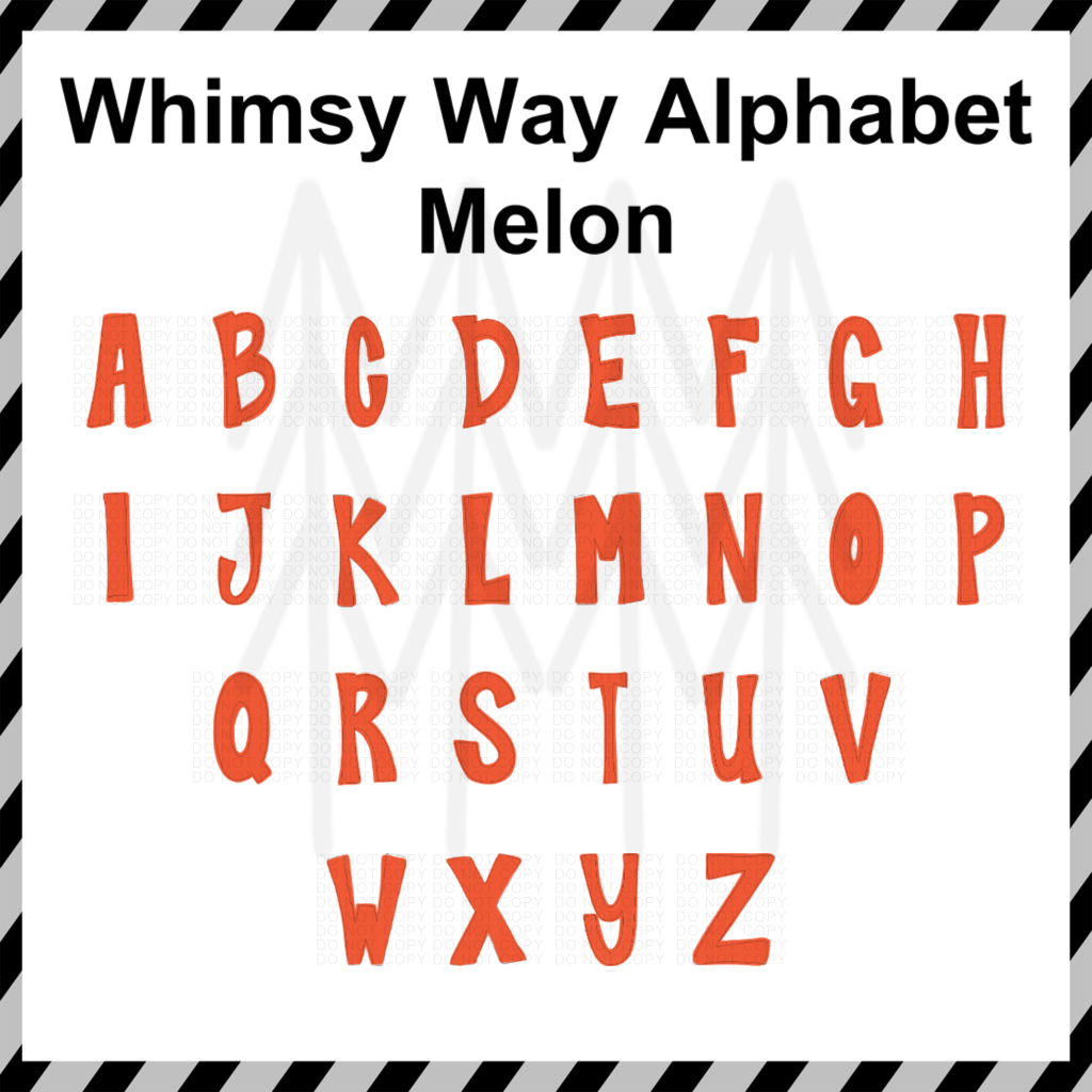 Whimsy Way Alphabet - Melon Custom Word (Dtf Transfer) Transfer