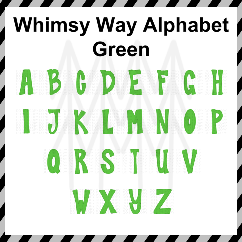 Whimsy Way Alphabet - Mixed Custom Word (Dtf Transfer) Transfer