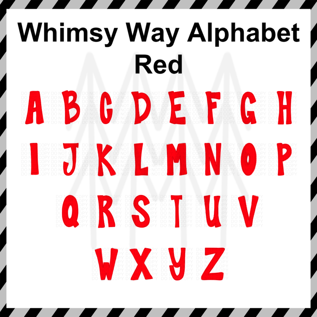 Whimsy Way Alphabet - Mixed Custom Word (Dtf Transfer) Transfer