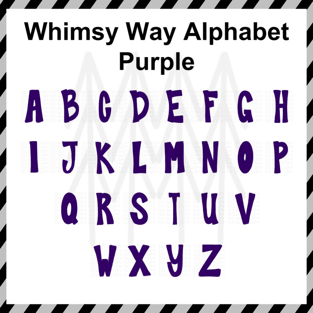 Whimsy Way Alphabet - Mixed Custom Word (Dtf Transfer) Transfer