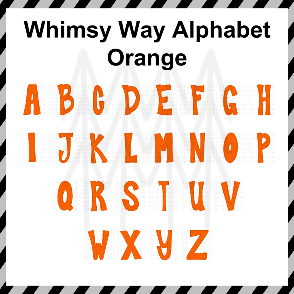 Whimsy Way Alphabet - Mixed Custom Word (Dtf Transfer) Transfer