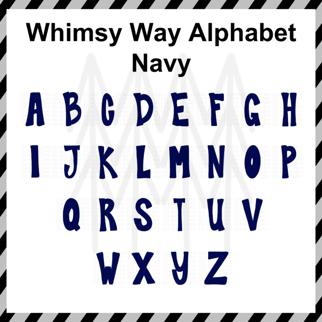 Whimsy Way Alphabet - Mixed Custom Word (Dtf Transfer) Transfer