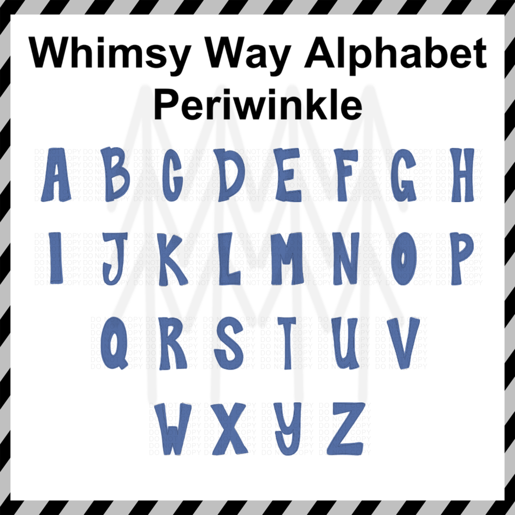 Whimsy Way Alphabet - Mixed Custom Word (Dtf Transfer) Transfer