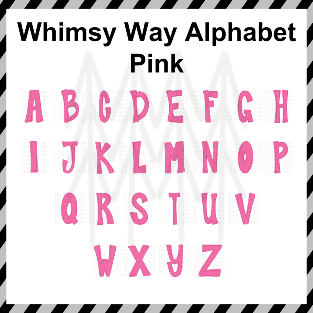 Whimsy Way Alphabet - Mixed Custom Word (Dtf Transfer) Transfer