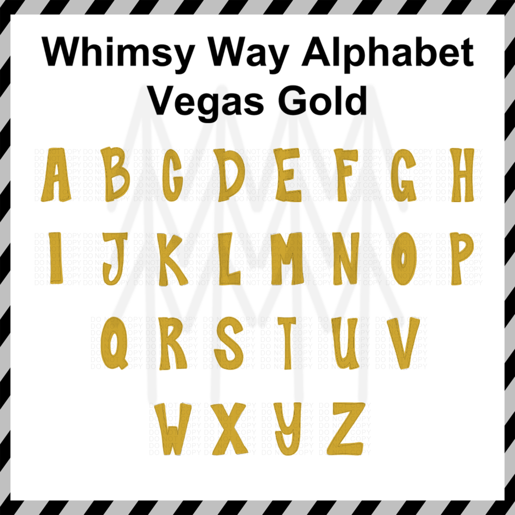 Whimsy Way Alphabet - Mixed Custom Word (Dtf Transfer) Transfer