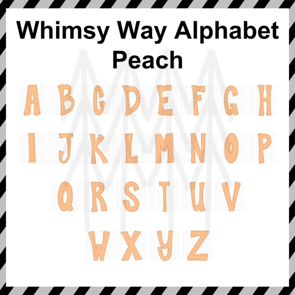 Whimsy Way Alphabet - Mixed Custom Word (Dtf Transfer) Transfer