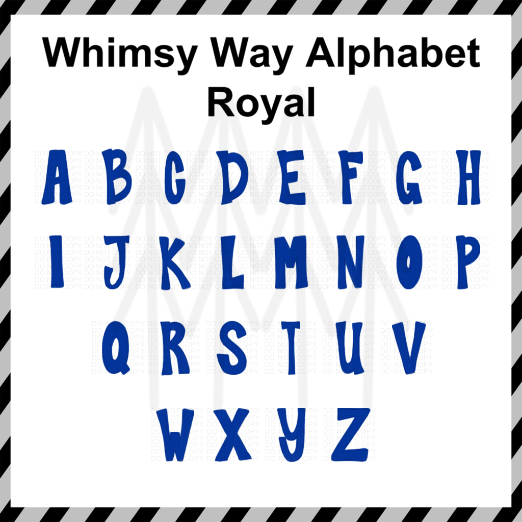 Whimsy Way Alphabet - Royal Custom Word (Dtf Transfer) Transfer