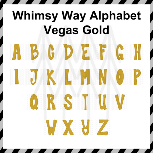 Whimsy Way Alphabet - Vegas Gold Custom Word (Dtf Transfer) Transfer